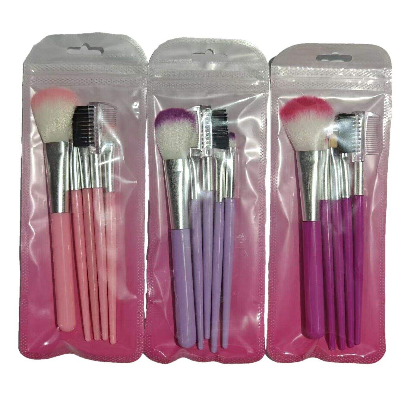 KIT DE BROCHAS PARA MAQUILLAJE *5pcs MORADO  1200u