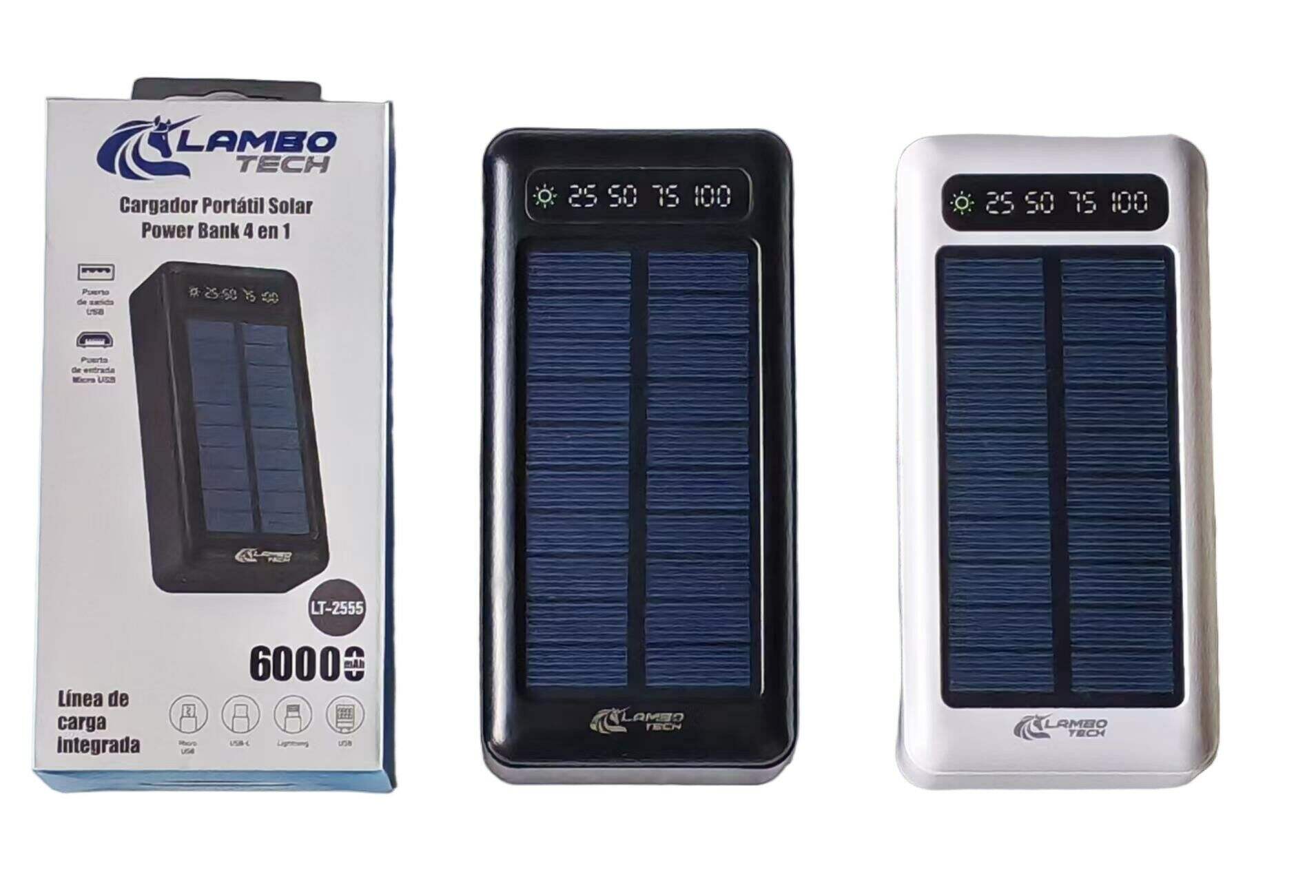 CARGADOR PORTATIL POWER BANK SOLAR LAMBO TECH LT-2555 60000mAh 40u