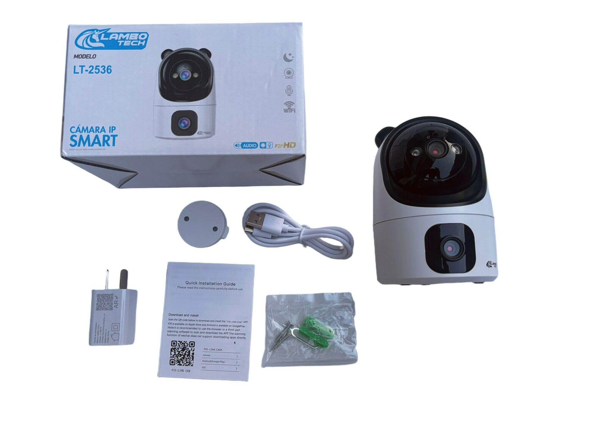 CAMARA IP SMART LT-2536 HD C/WIFI  Y AUDIO CONTROL A DISTANCIA LAMBO TECH 50u