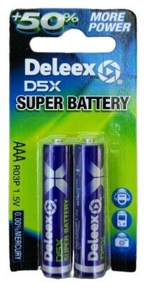 PILA AAA DELEEX R03P 1.5v +50% x2pcs 960u
