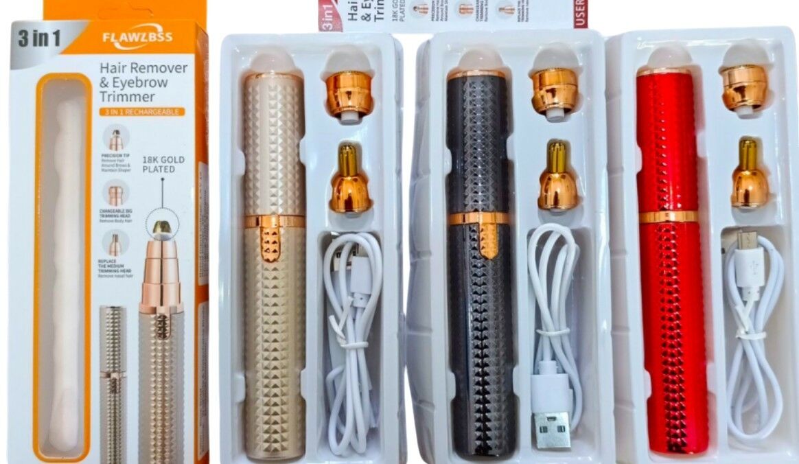 DEPILADORA FACIAL  ELECTRICA 3en1 DIAMANTE FLAWZBSS RECARGABLE DESARMADA 200u