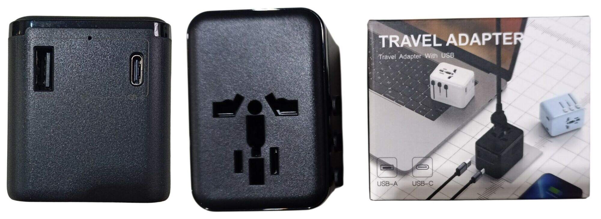 ADAPTADOR ENCHUFE UNIVERSAL VIAJERO OL-A10-1A1C USB + USB-C 100u