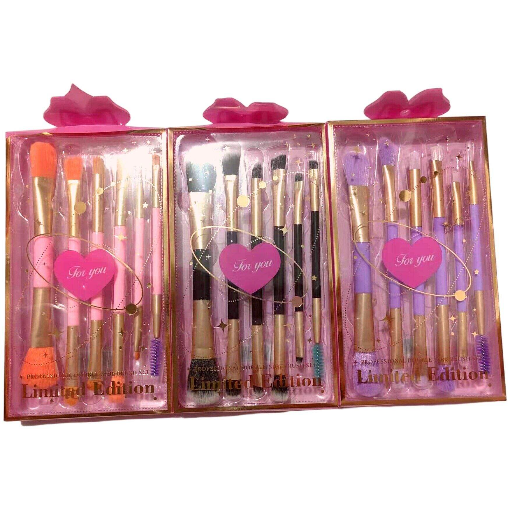 KIT DE BROCHAS PARA MAQUILLAJE *6pcs DOBLE PUNTA  360u