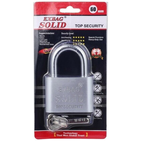CANDADO SOLID ARCO CORTO 30mm 144u