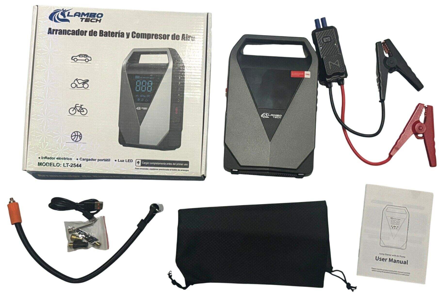 ARRANCADOR DE BATERIA Y COMPRESOR DE AIRE LAMBO TECH  LT-2544 10u