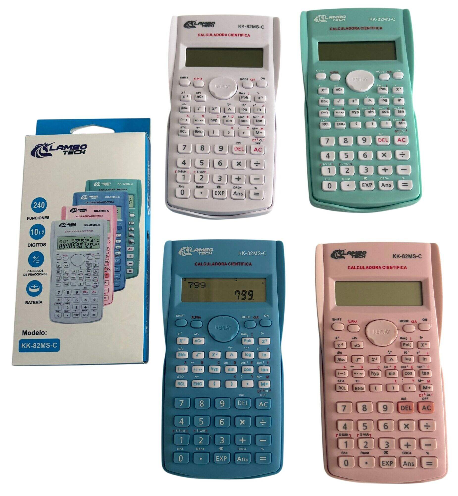 CALCULADORA CIENTIFICA LAMBO TECH KK-82MS-C color pastel 180u