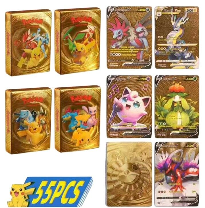 JUEGO DE CARTAS POKEMON x55pcs DORADA 200u