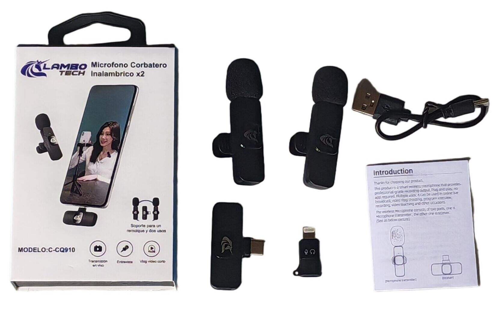 MICROFONO CORBATERO DUAL K9 LAMBO TECH C-CQ910 100u