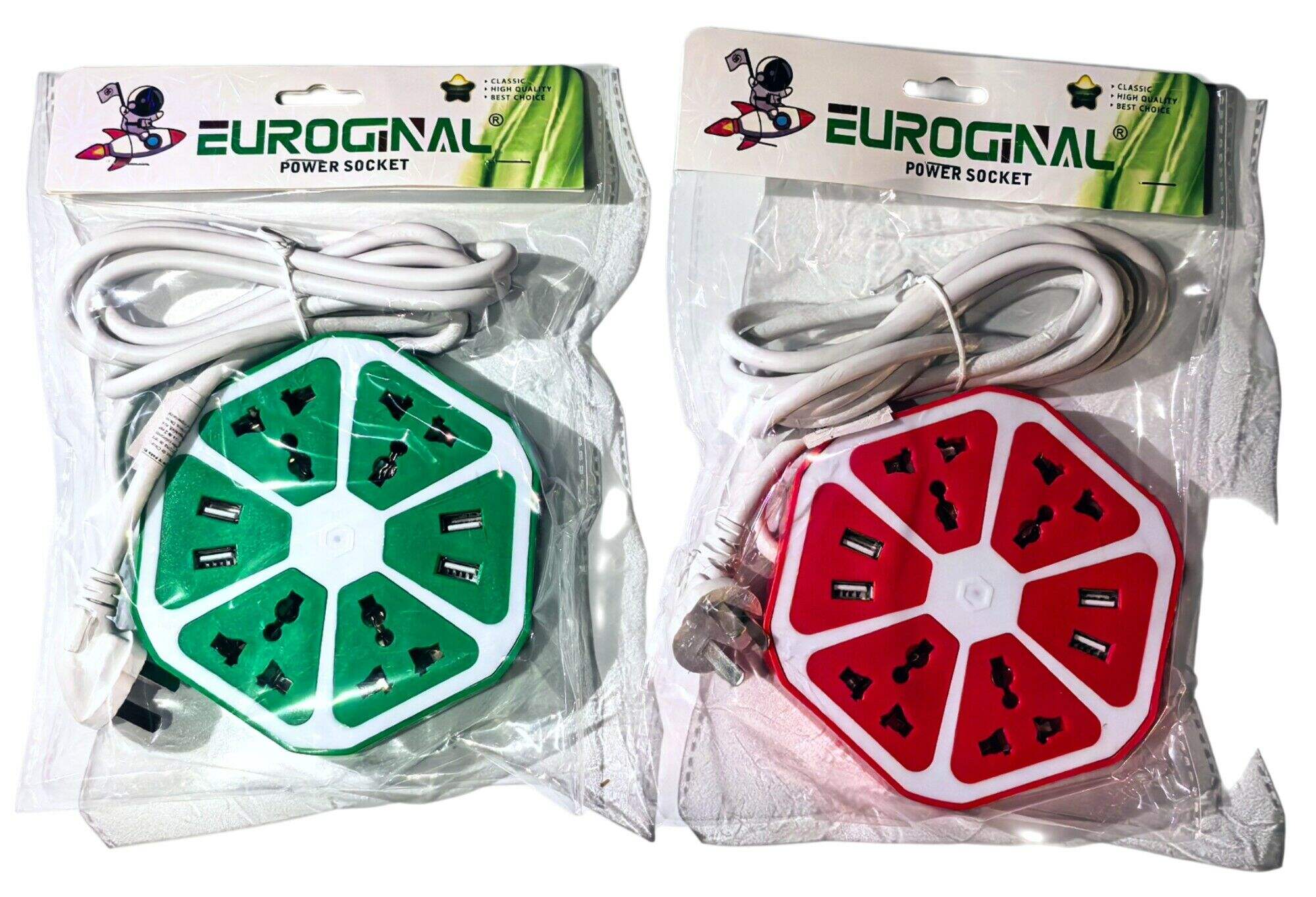 ZAPATILLA ALARGUE HEXAGONAL EUROGINAL 702U-2M 4 TOMAS + 4 USB 80u