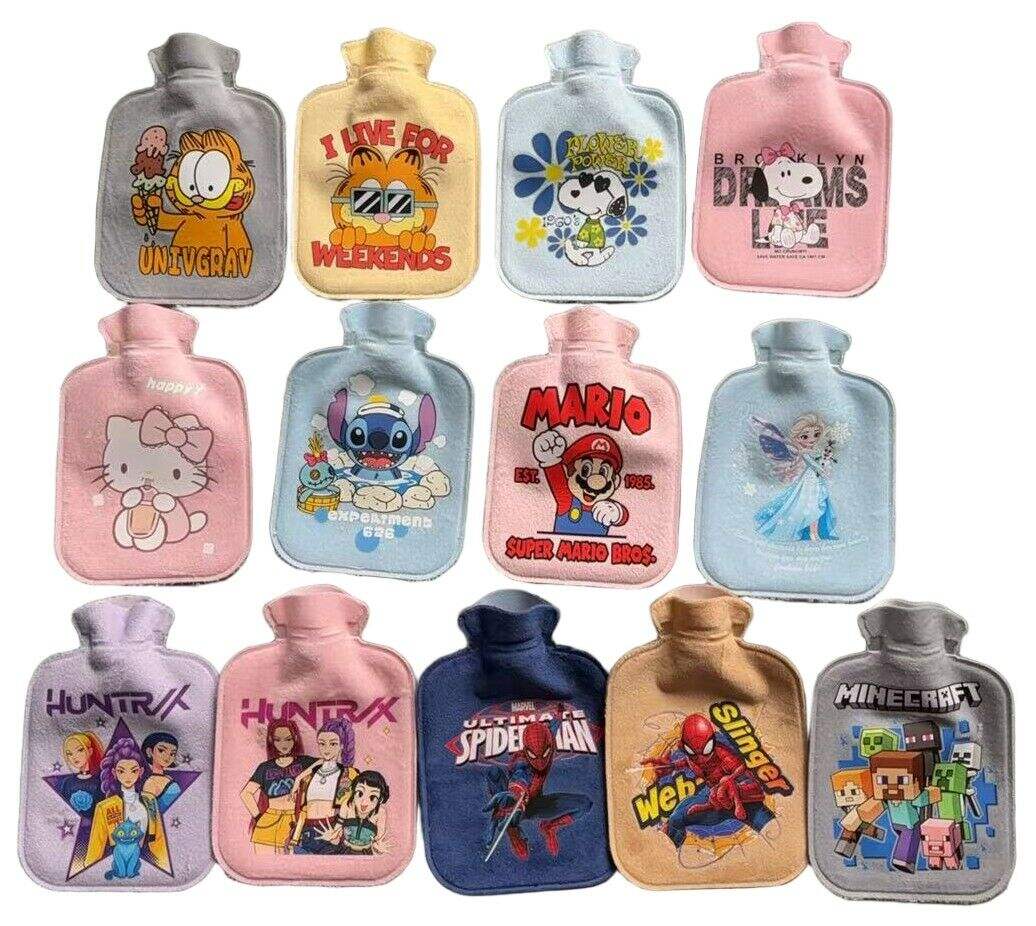 BOLSA DE AGUA CALIENTE con FUNDA PERSONAJE GRANDE 500u