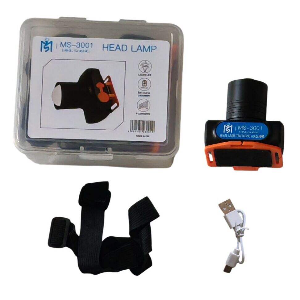 LINTERNA MINERO RECARGABLE USB MING SHENG MS-3001 220v 150u