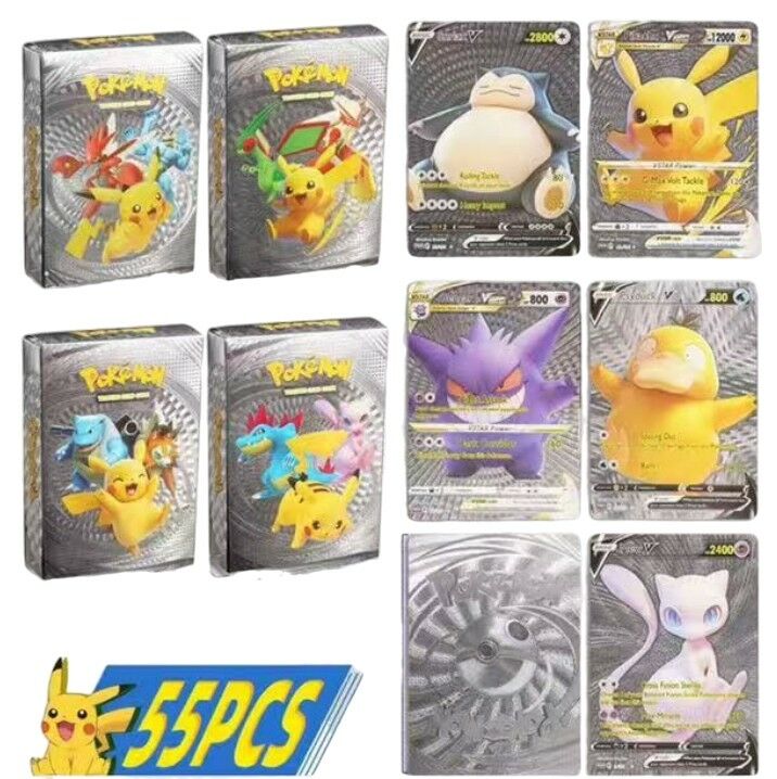 JUEGO DE CARTAS POKEMON x55pcs PLATEADA 200u