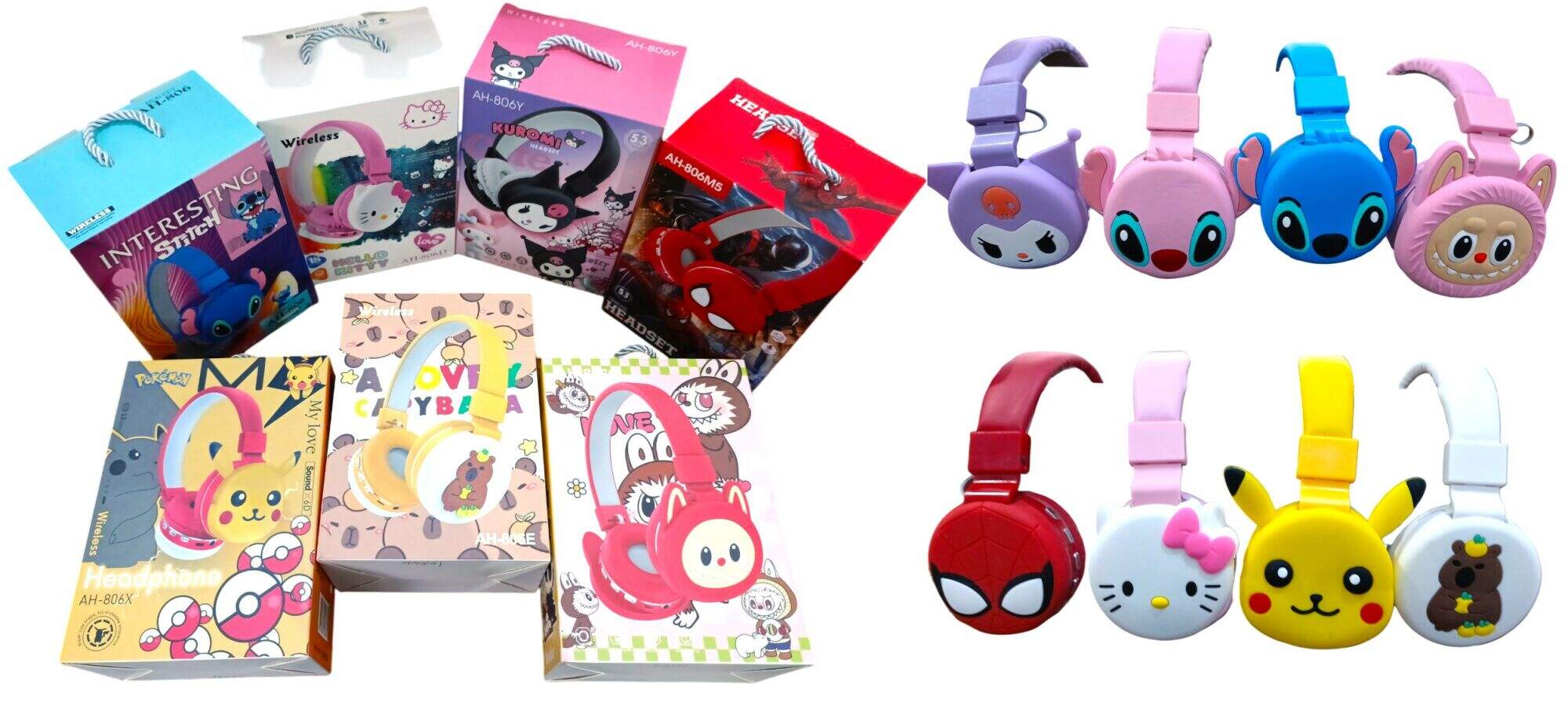AURICULAR BLUETOOTH VINCHA AH-806 INFANTIL PERSONAJES 100u