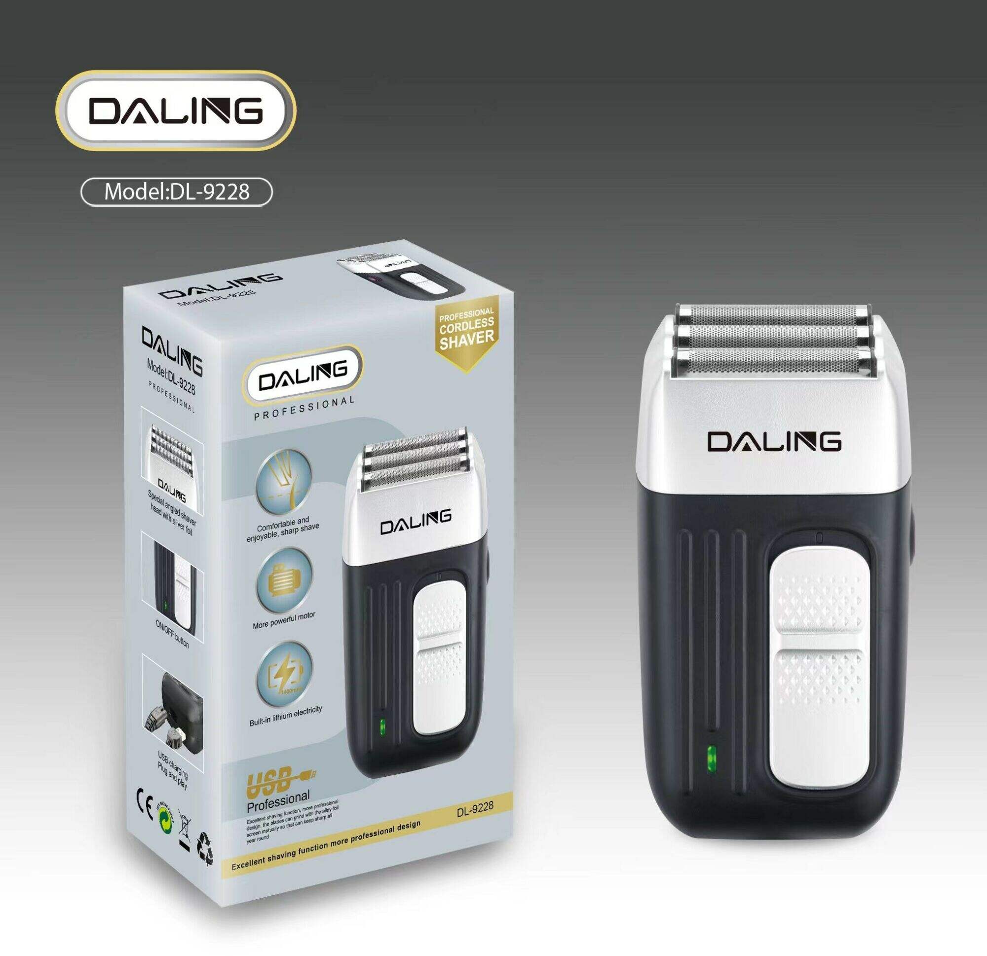 AFEITADORA ELECTRICA DALING DL-9228 USB RECARGABLE 48u