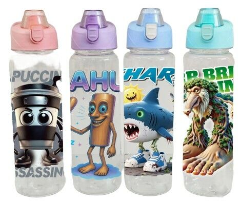 BOTELLA DE AGUA BRAINROT PLASTICO 1000ml 100u