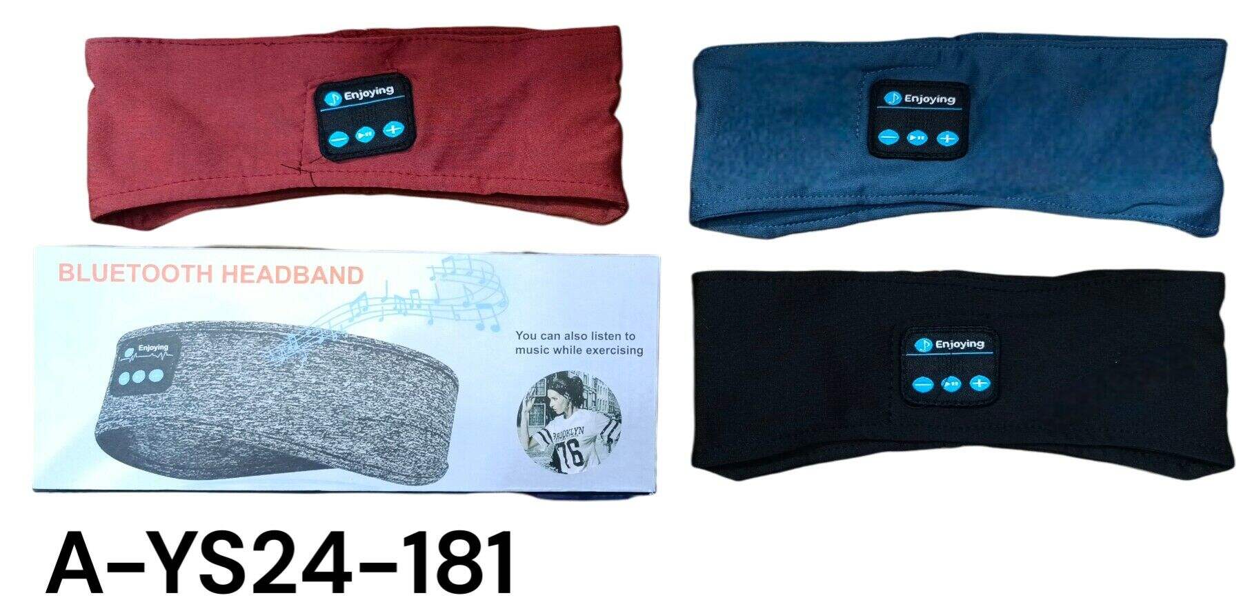 AUDICULAR BLUETOOTH VINCHA DEPORTIVA 110negra 30gris 30roja 30azul 200u