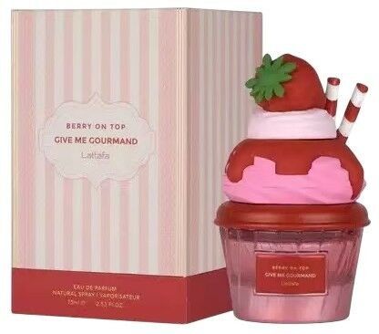 PERFUME BERRY ON TOP GIVE ME GOURMAND LATTAFA rojo 75ml 48u