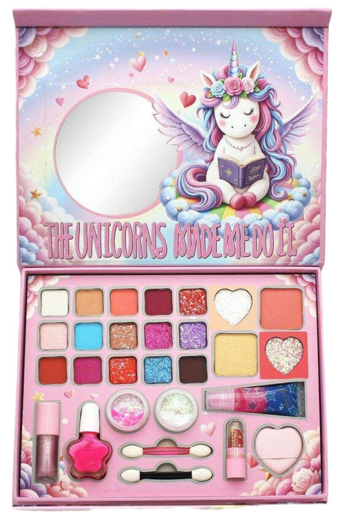 V6438 KIT DE MAQUILLAJE INFANTIL c/ESPEJO UNICORNIO 96u