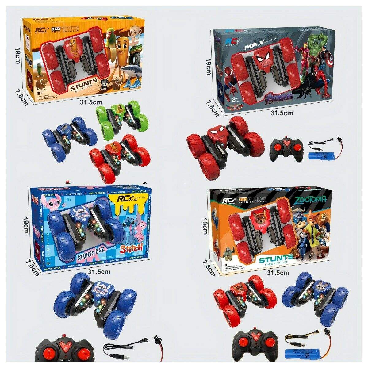 AUTO CONTROL REMOTO 6649 C/LUZ INFANTIL A BATERIA STICH STICH 36u