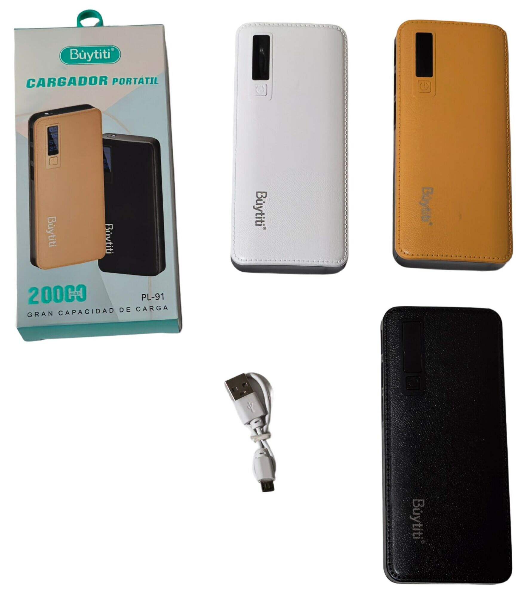 CARGADOR PORTATIL POWER BANK BUYTITI PL-91 20000mAh 100u