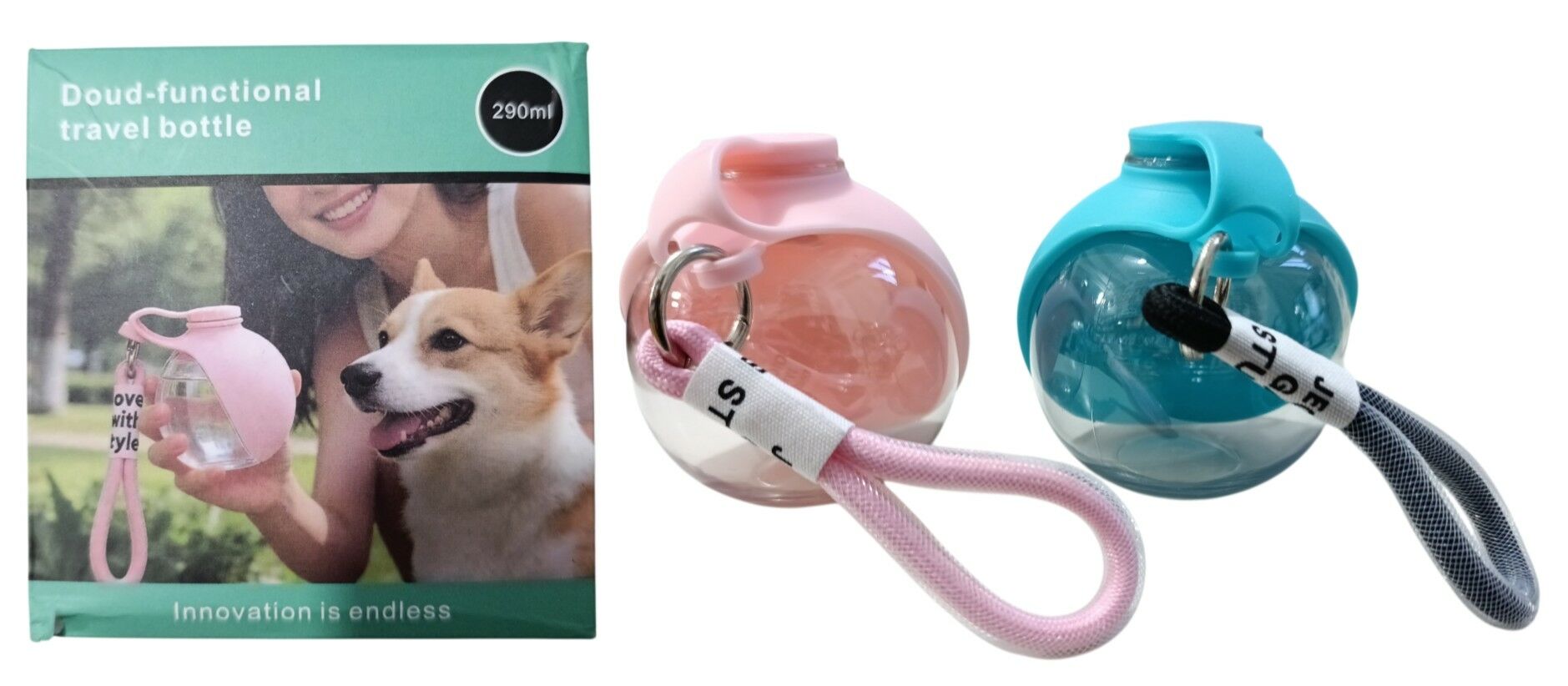 BOTELLA PORTATIL PARA MASCOTA BY-35 290ml 150u