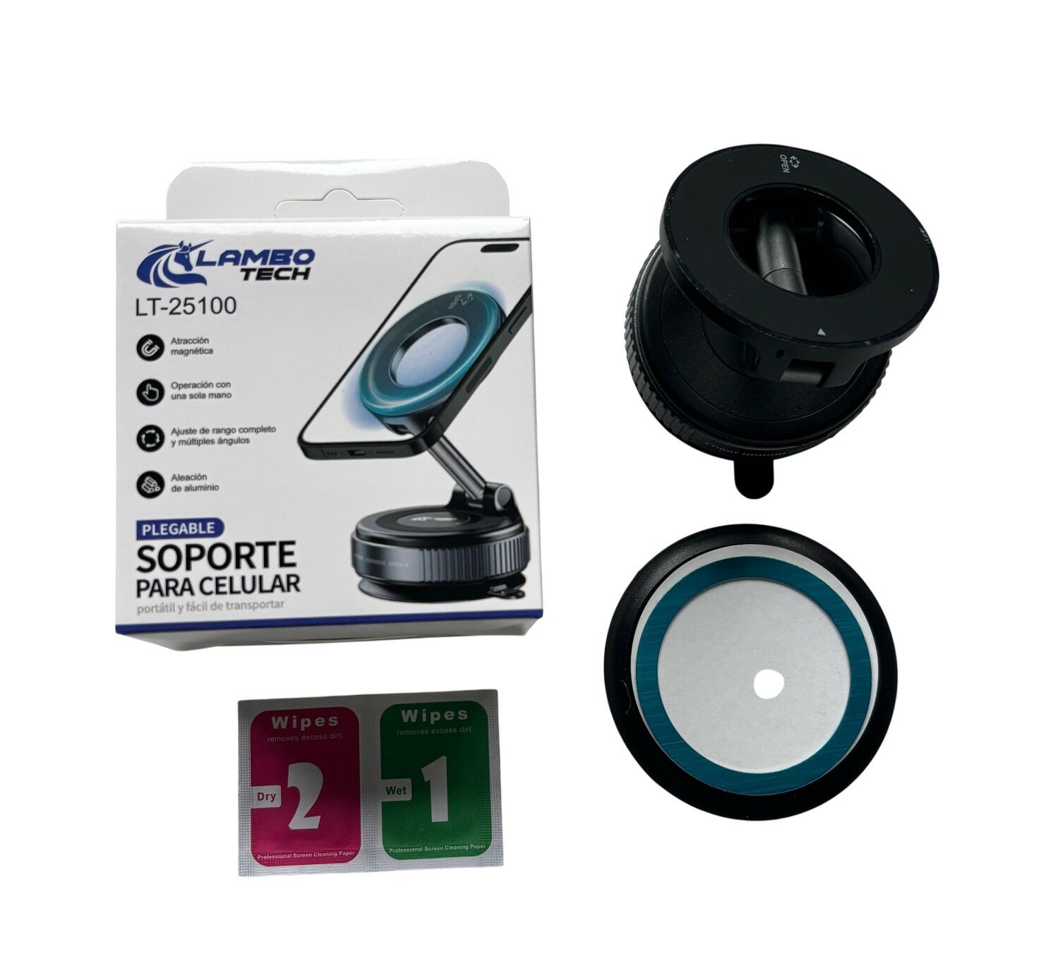 LT-25100 SOPORTE MAGNETICO PARA CELULAR c/VENTOSA LAMBO TECH 200u