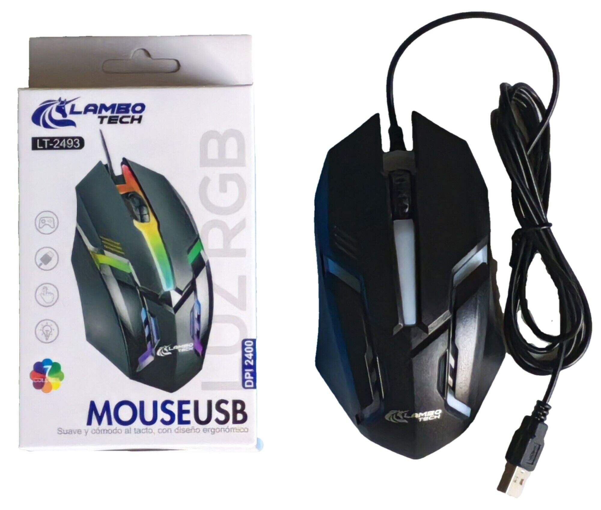 LT-2493 MOUSE GAMER RGB USB LAMBO TECH 200u