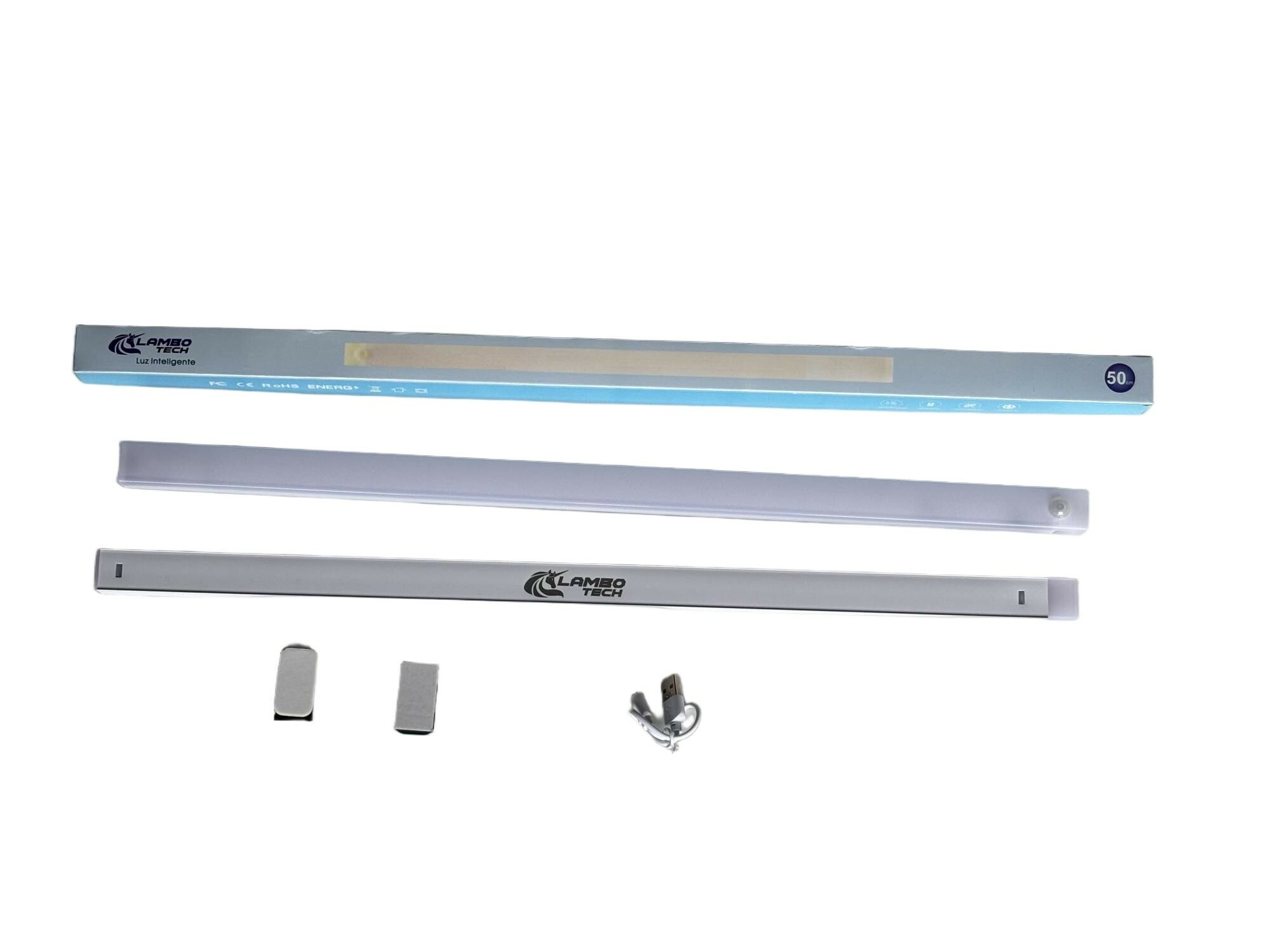 LUZ INTELIGENTE CON SENSOR 50CM RECARGABLE USB LAMBO TECH 100u