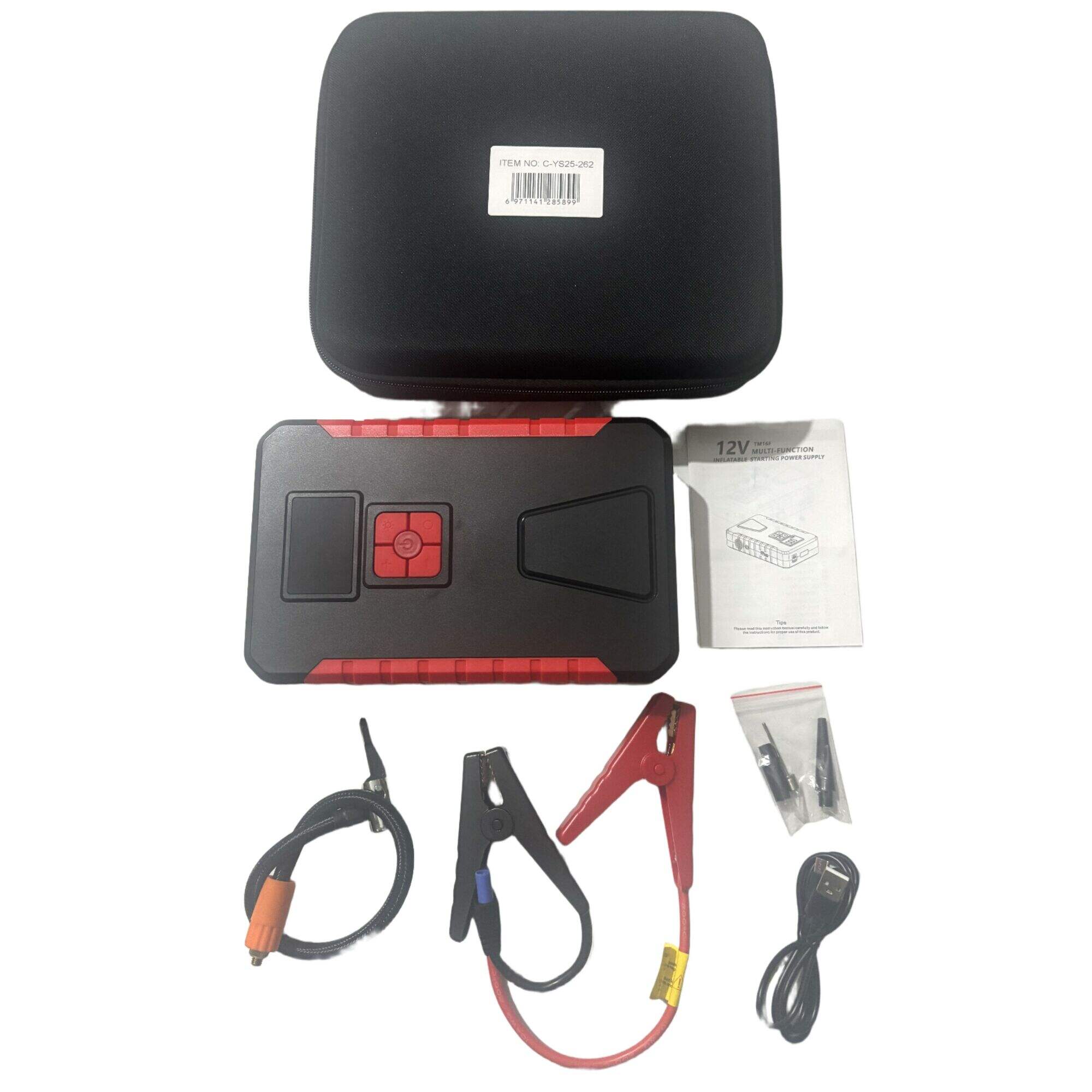 ARRANCADOR CARGADOR DE BATERIA Y COMPRESOR DE AIRE PORTATIL RECARGABLE 20u