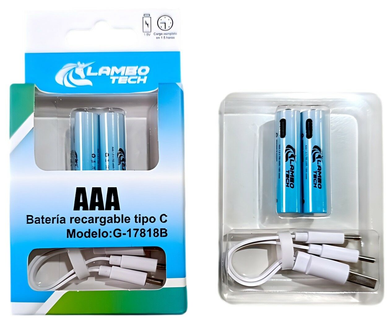 PILA AAA RECARGABLE LAMBO TECH G-17818B x2pcs 100u