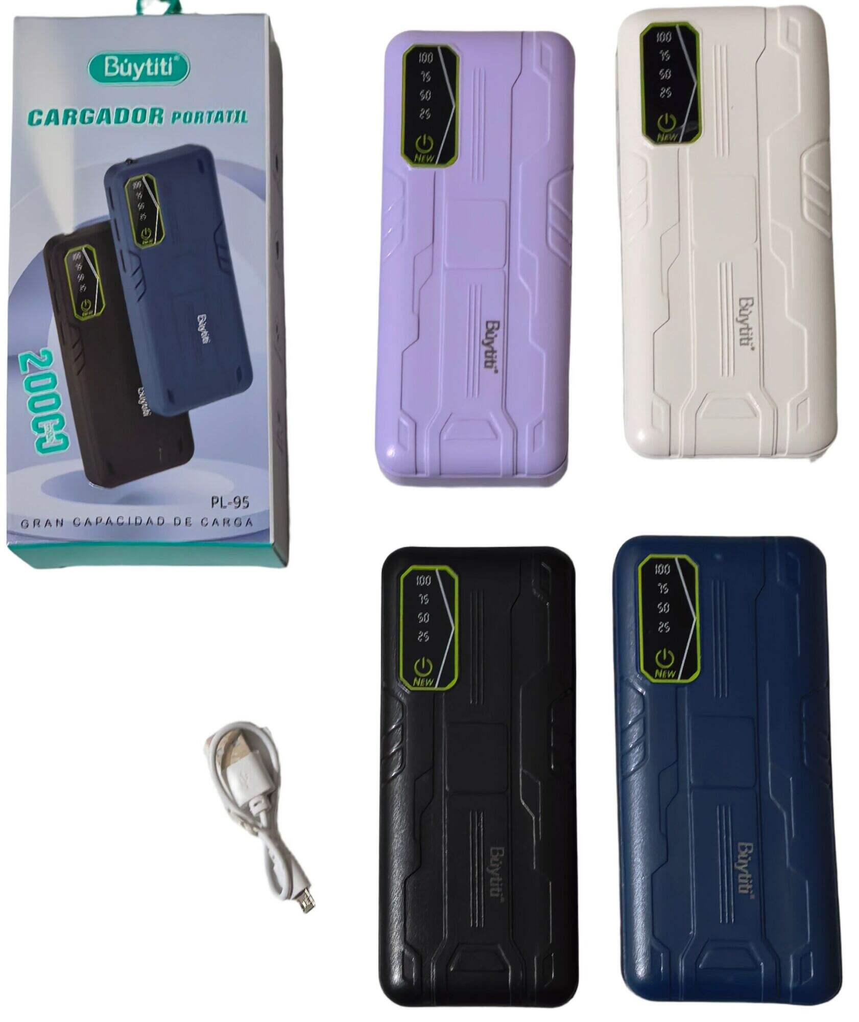 CARGADOR PORTATIL POWER BANK BUYTITI PL-95 20000mAh 100u