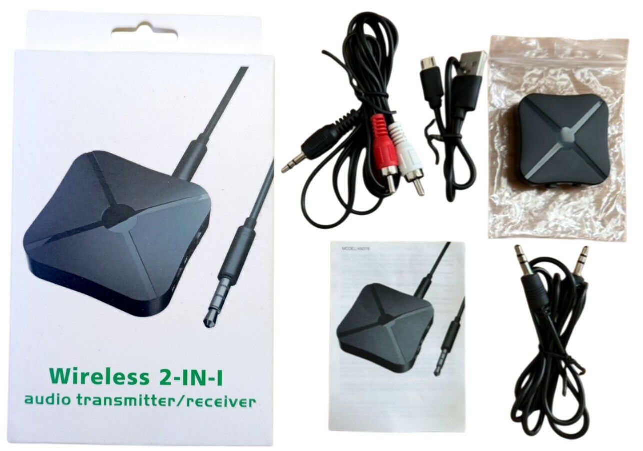 ADAPTOR TRANSMISOR RECEPTOR BLUETOOTH 5.4 2en1 3.5rca 200u