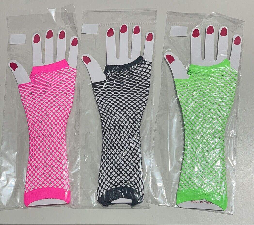 GUANTES DE RED MITONES LARGO C/STRASS COLORES 600U