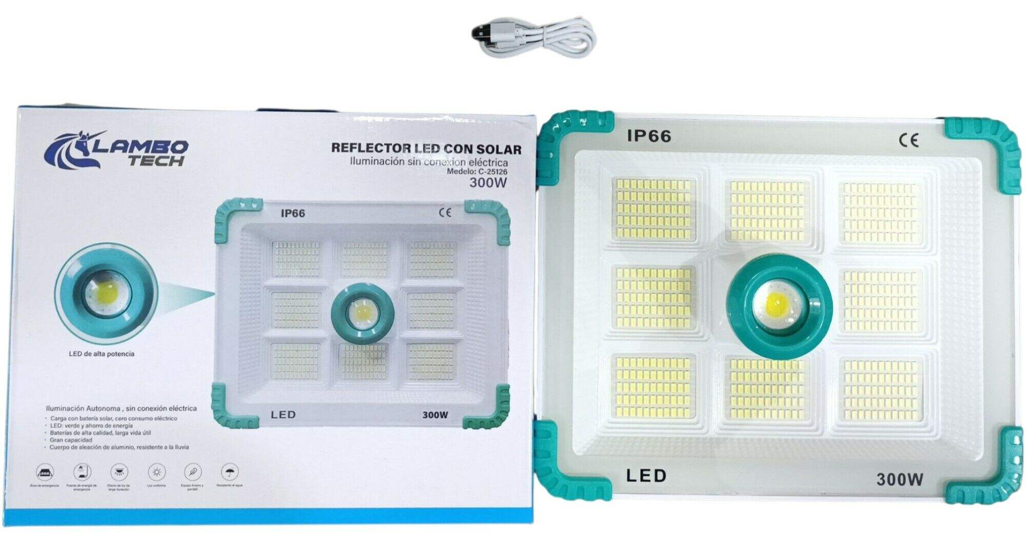 REFLECTOR LED SOLAR IP66 LAMBO TECH 300w 10u