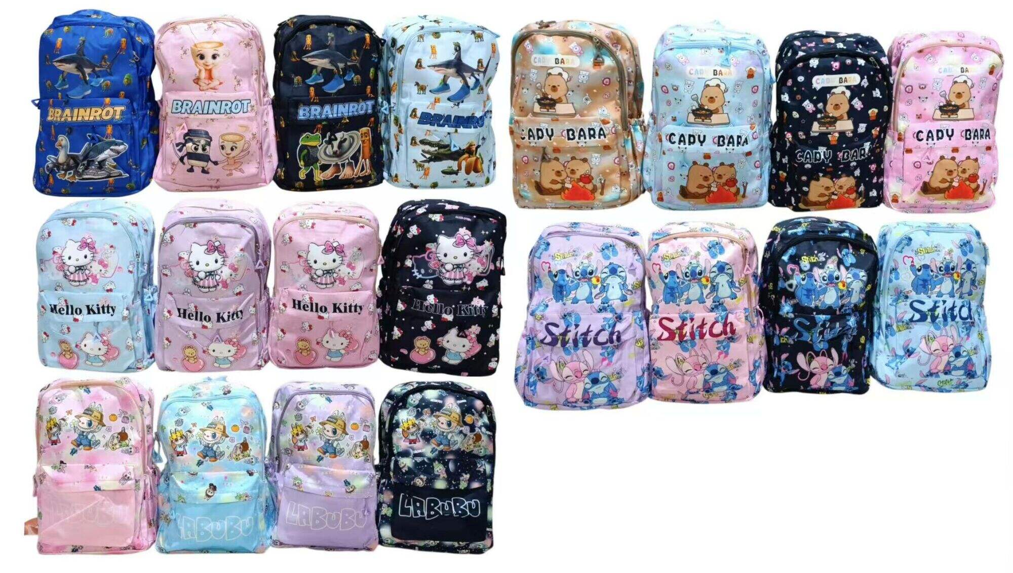 MOCHILA ESCOLAR ESTAMPADA DE PERSONAJES 120u