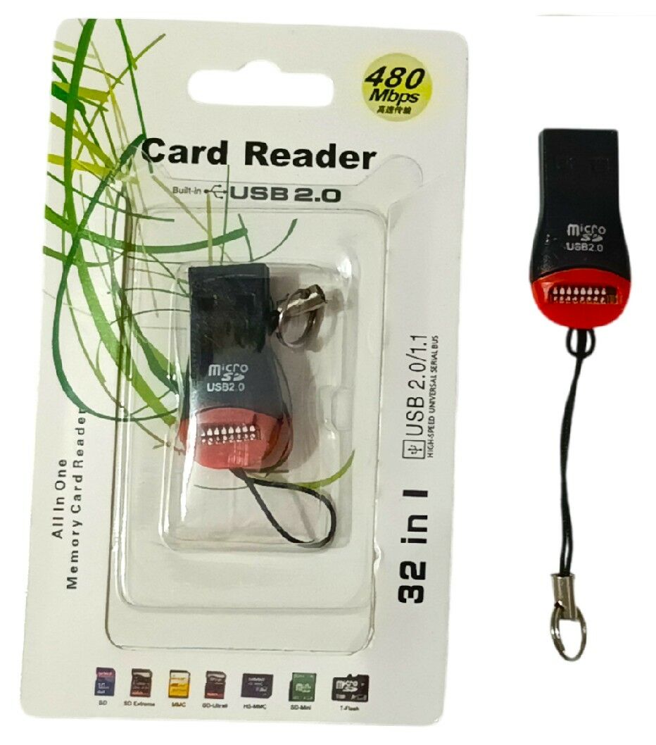 ADAPTADOR LECTOR DE TARJETA MEMORIA MICRO USB 1000u