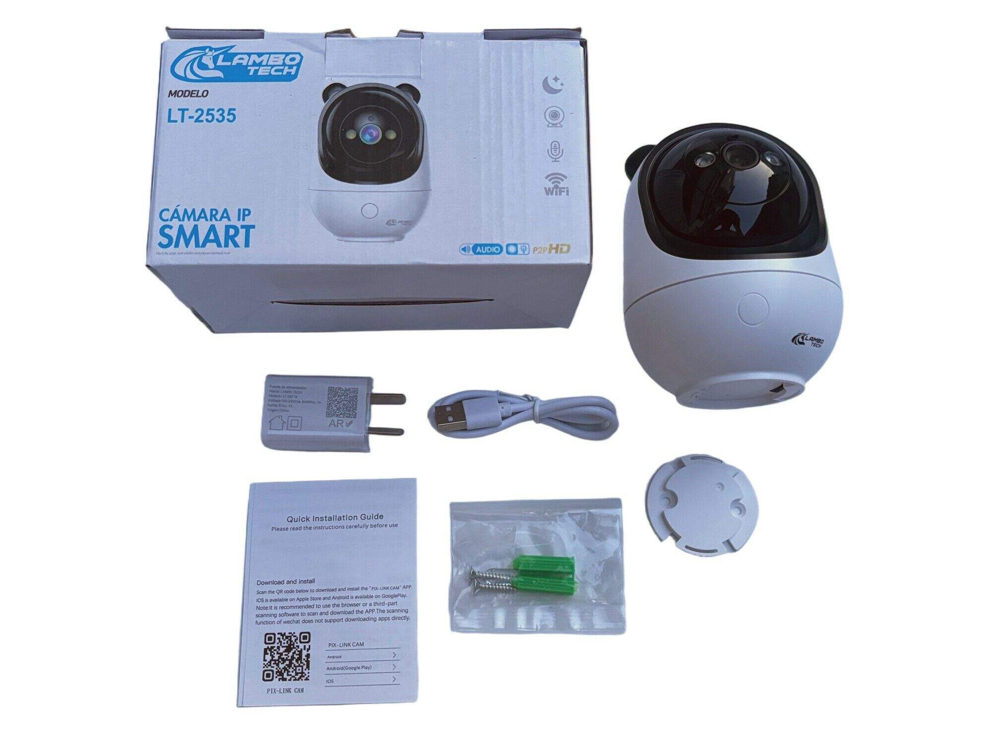 CAMARA IP SMART LT-2535 HD C/WIFI  Y AUDIO CONTROL A DISTANCIA LAMBO TECH 50u