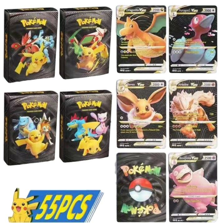 JUEGO DE CARTAS POKEMON x55pcs NEGRA 200u