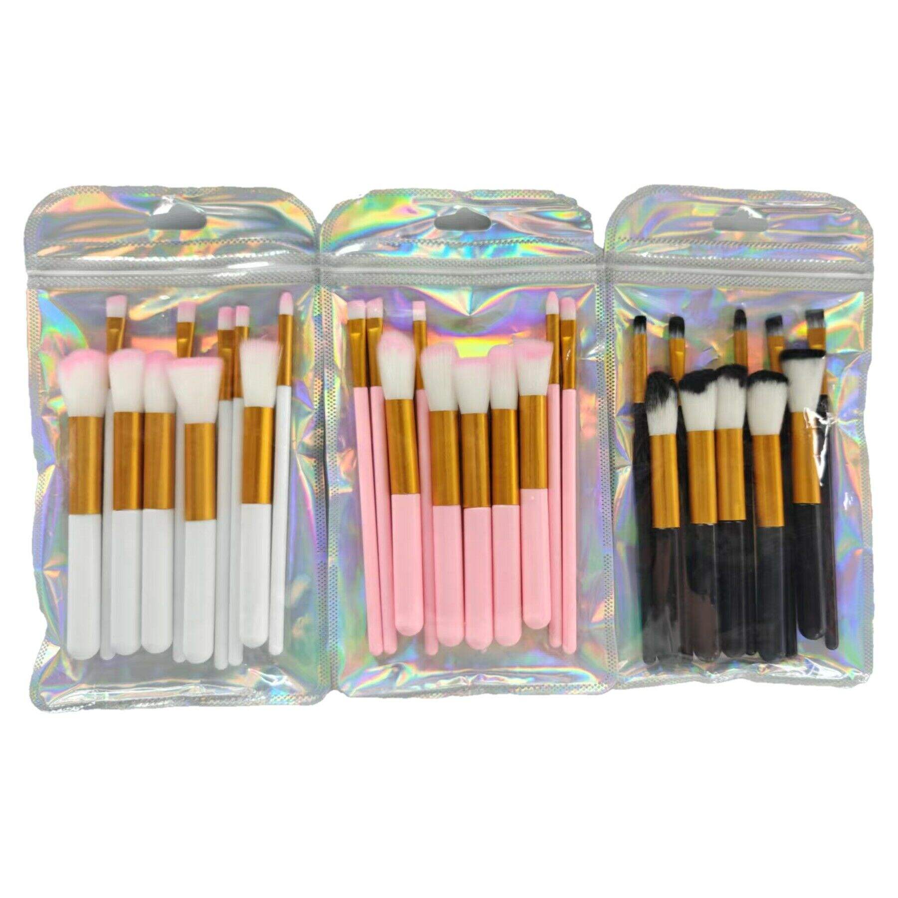 KIT DE BROCHAS PARA MAQUILLAJE *10pcs MONOCOLOR  600u