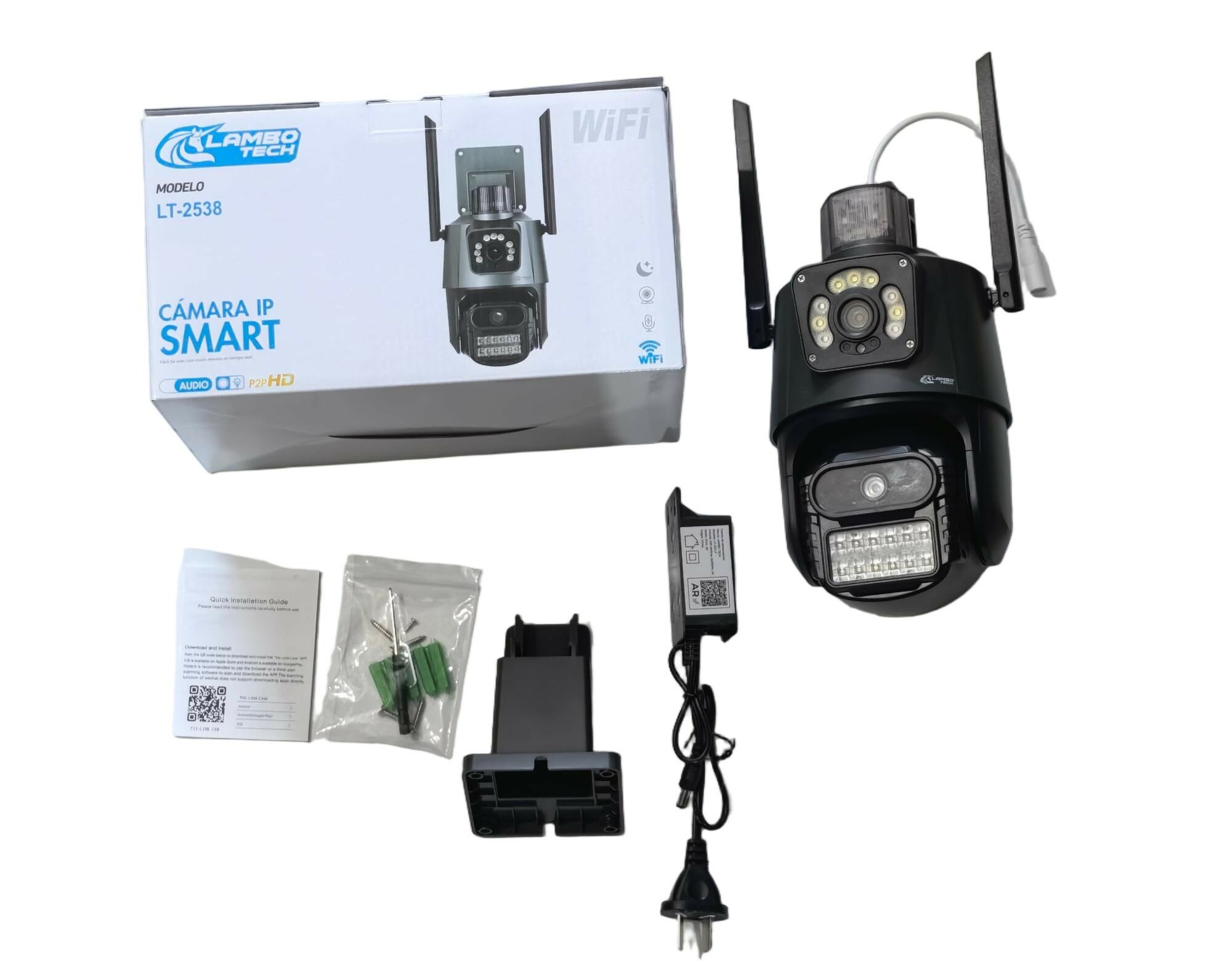 CAMARA IP SMART LT-2538 HD C/WIFI Y AUDIO， CONTROL A DISTANCIA LAMBO TECH 20u