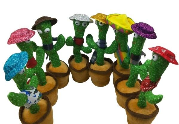 CACTUS BAILARIN MUSICAL CON SOBRERO Y BUFANDA SURTIDO 100u