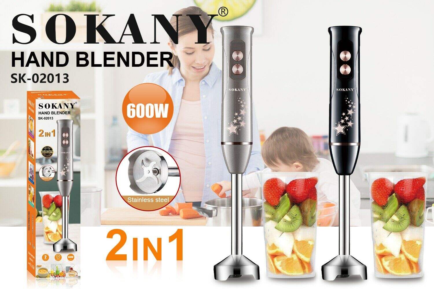 BATIDORA DE MANO MINIPIMER SOKANY SK-02013 20u