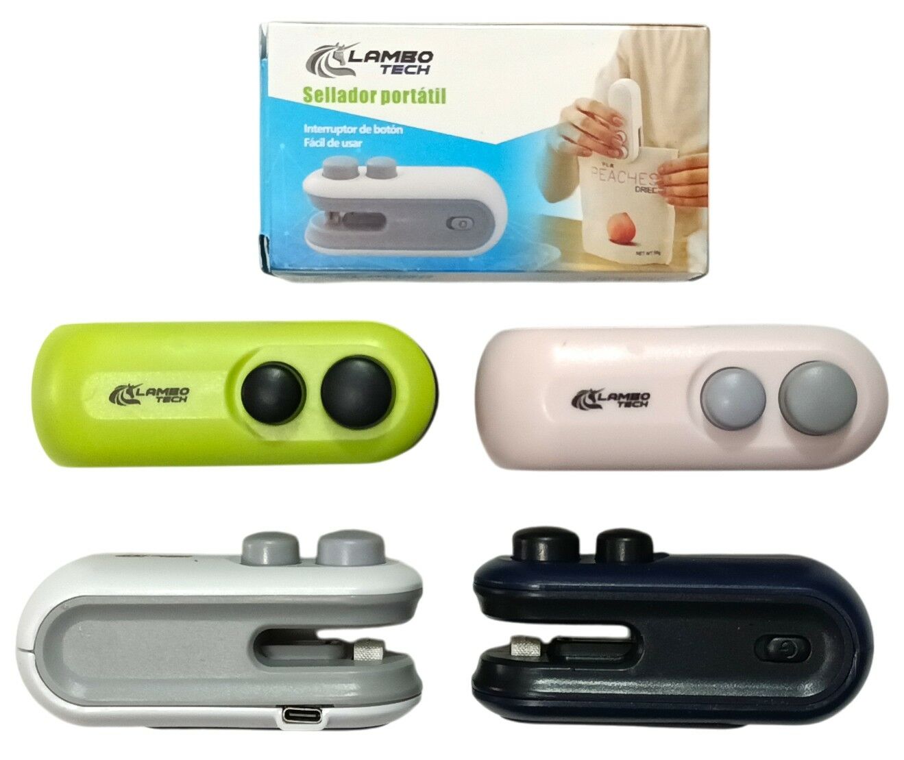 MINI SELLADORA DE BOLSAS PORTATIL LAMBO TECH A-YS24-157 c/CUCHILLA e IMAN RECARGABLE 400u