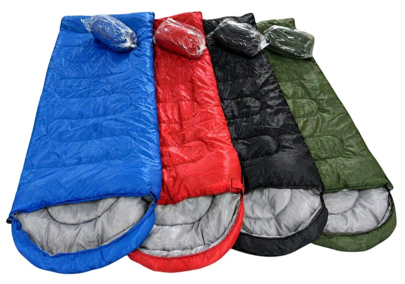 BOLSA DE DORMIR CAMPING 900g negro rojo azul verde 72u