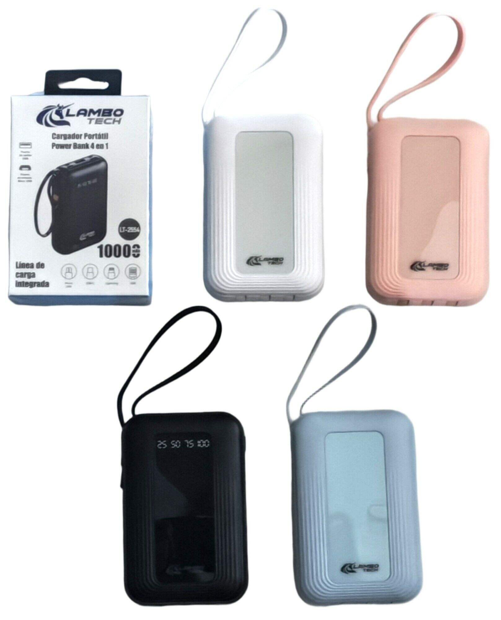 CARGADOR PORTATIL POWER BANK SOLAR 4en1 LAMBO TECH LT-2554 10000mAh 200u