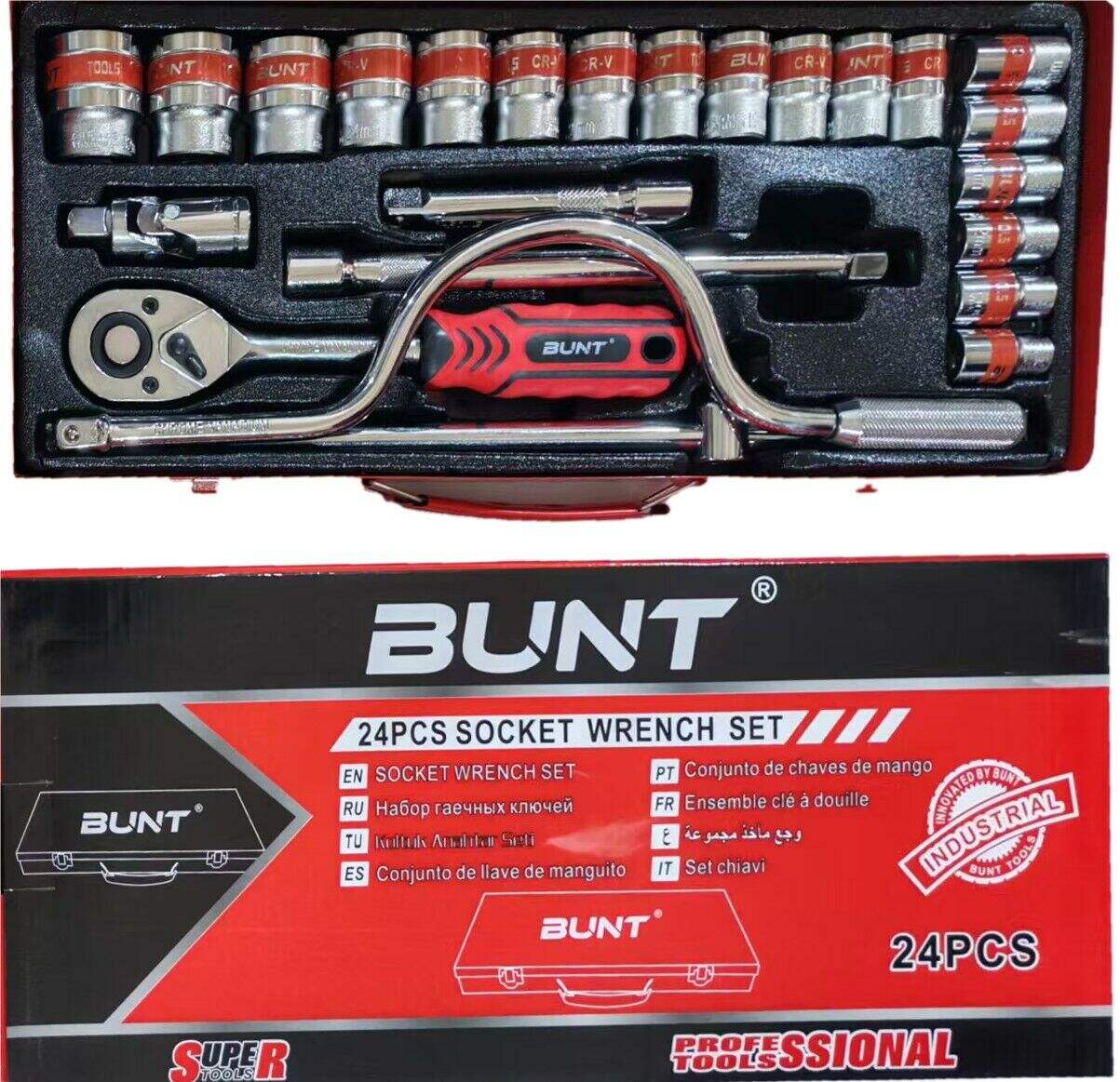 JUEGO DE LLAVES TUBO BARRA CURVA BUNT 24 PCS 5u