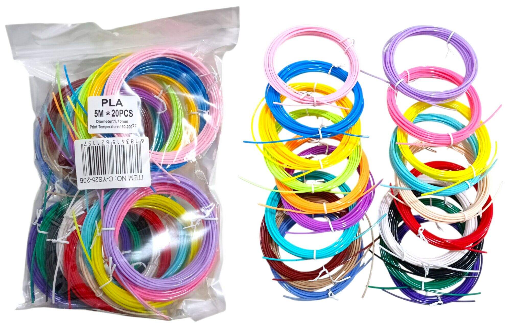 FILAMENTOS PARA LAPIZ 3D 1.75mm 5m 20colores LAMBO TECH 80u