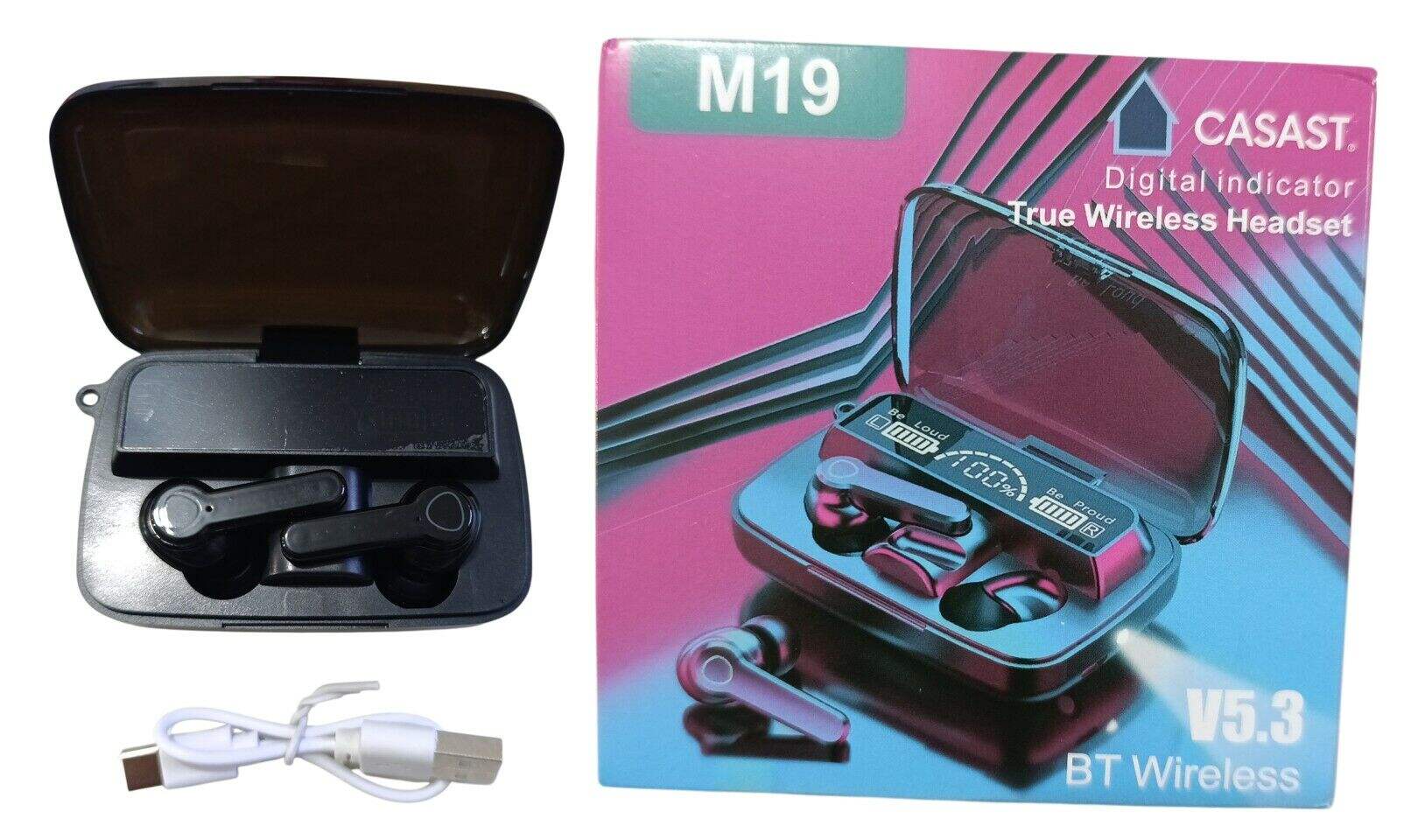 AURICULAR BLUETOOTH M19 CASAST RECARGABLE 200u
