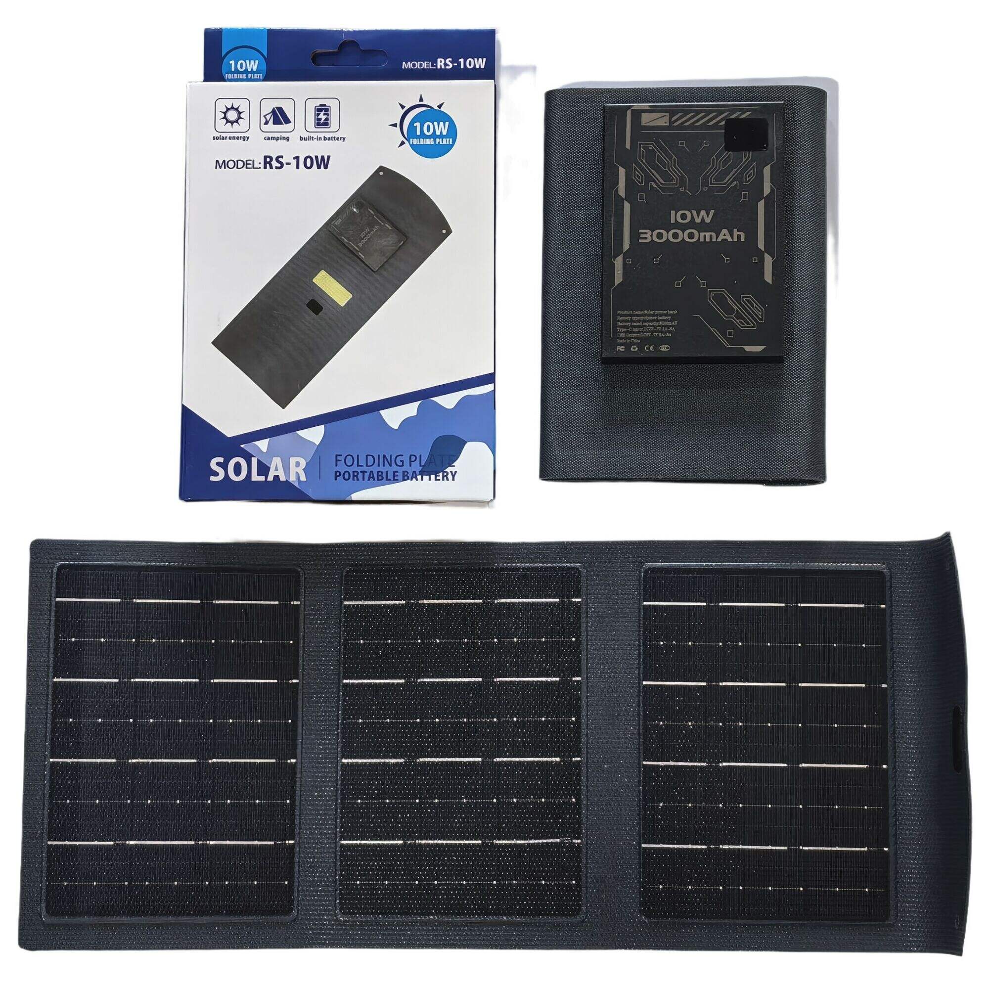 CARGADOR SOLAR PORTATIL POWER BANK RS-10W 3000mAh 40u