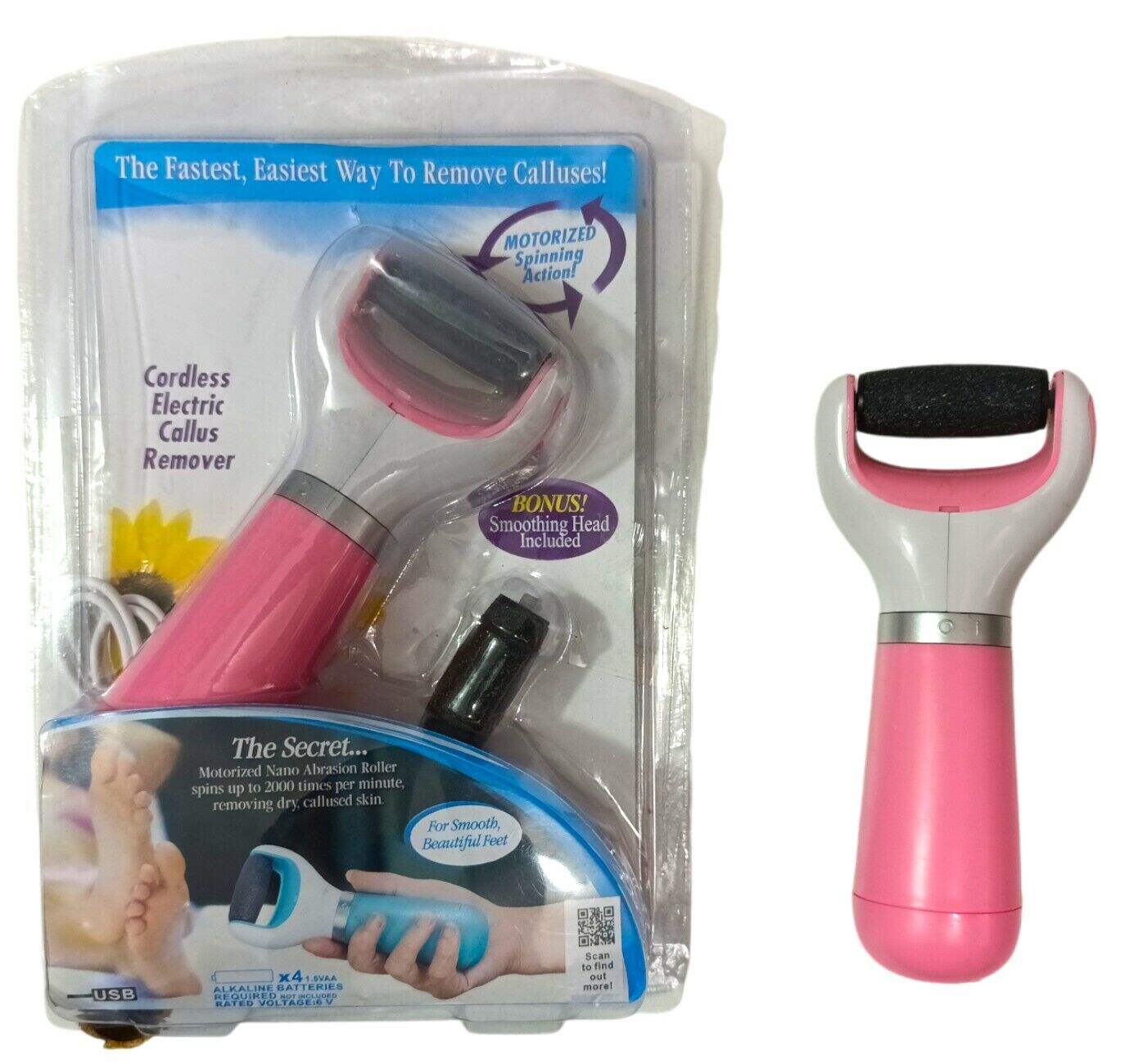 REMOVEDOR EXFOLIADOR PARA PIES a PILA y USB con REPUESTO 100u